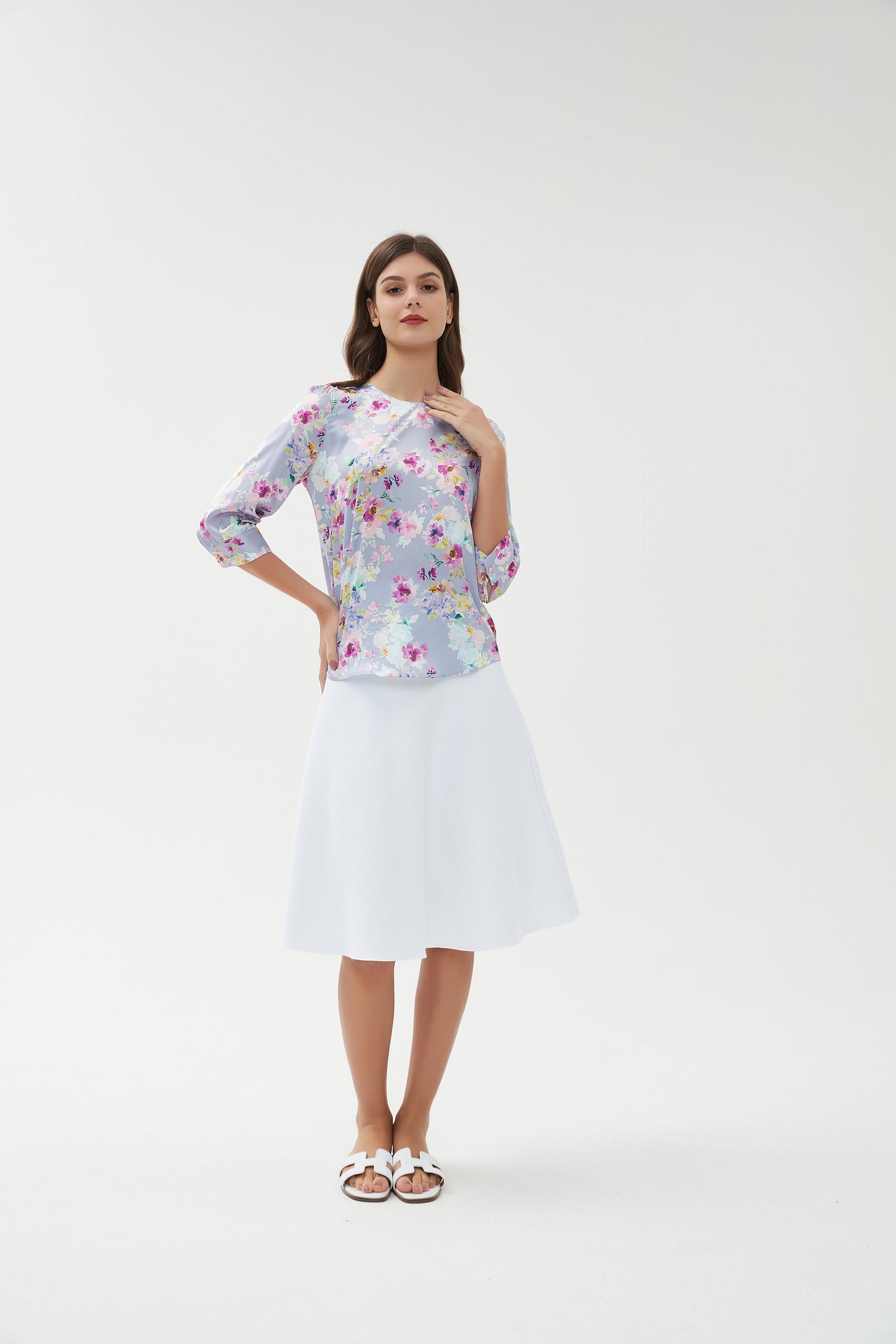 SILKY 1/2 SLEEVE BLOUSE byMM