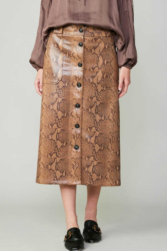 SNAKE PRINT SKIRT
