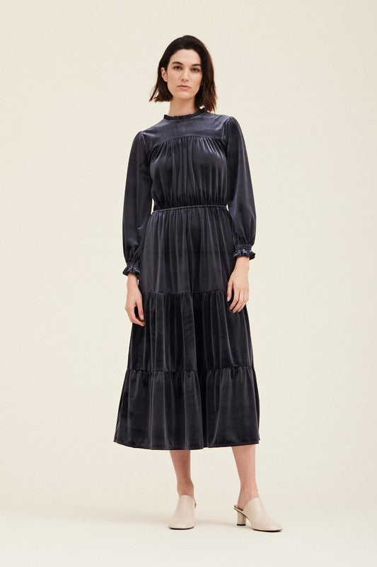 VELVET MIDI DRESS