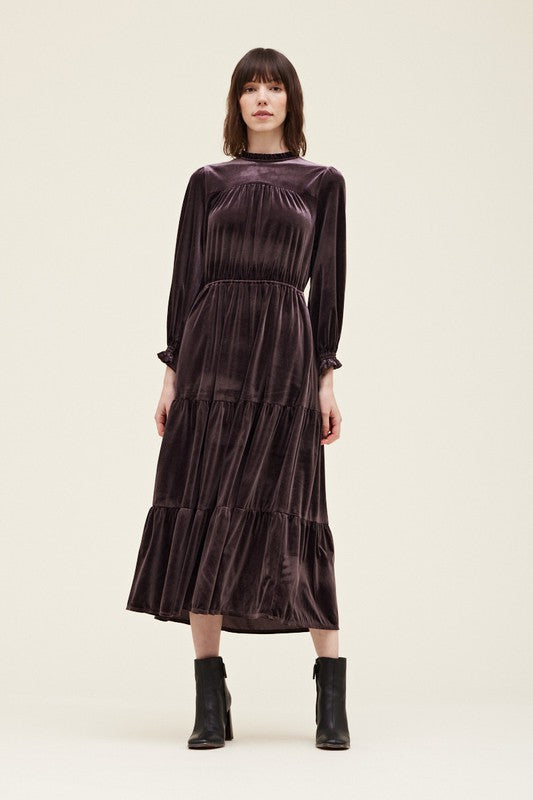 VELVET MIDI DRESS