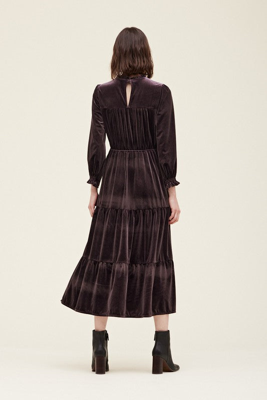 VELVET MIDI DRESS