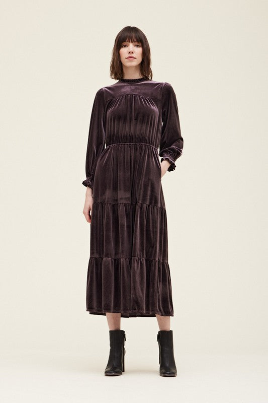 VELVET MIDI DRESS