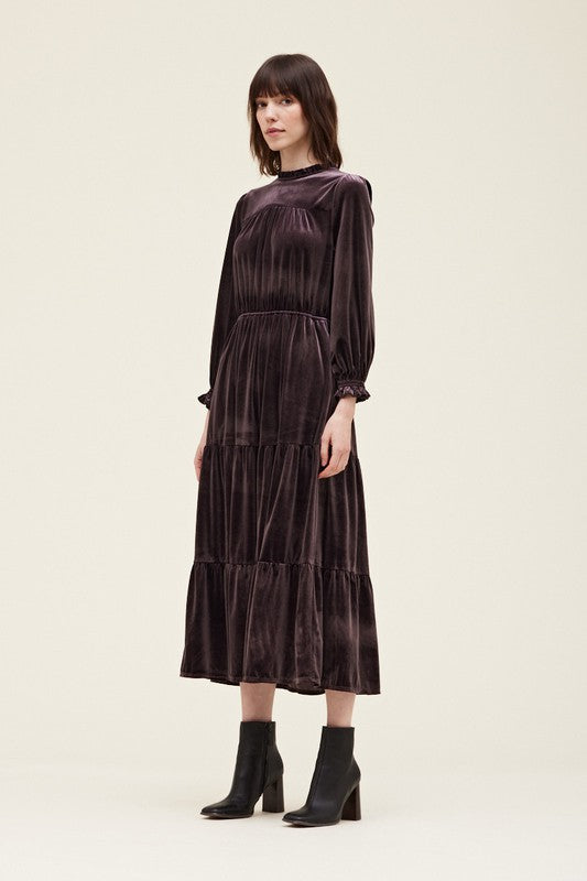 VELVET MIDI DRESS