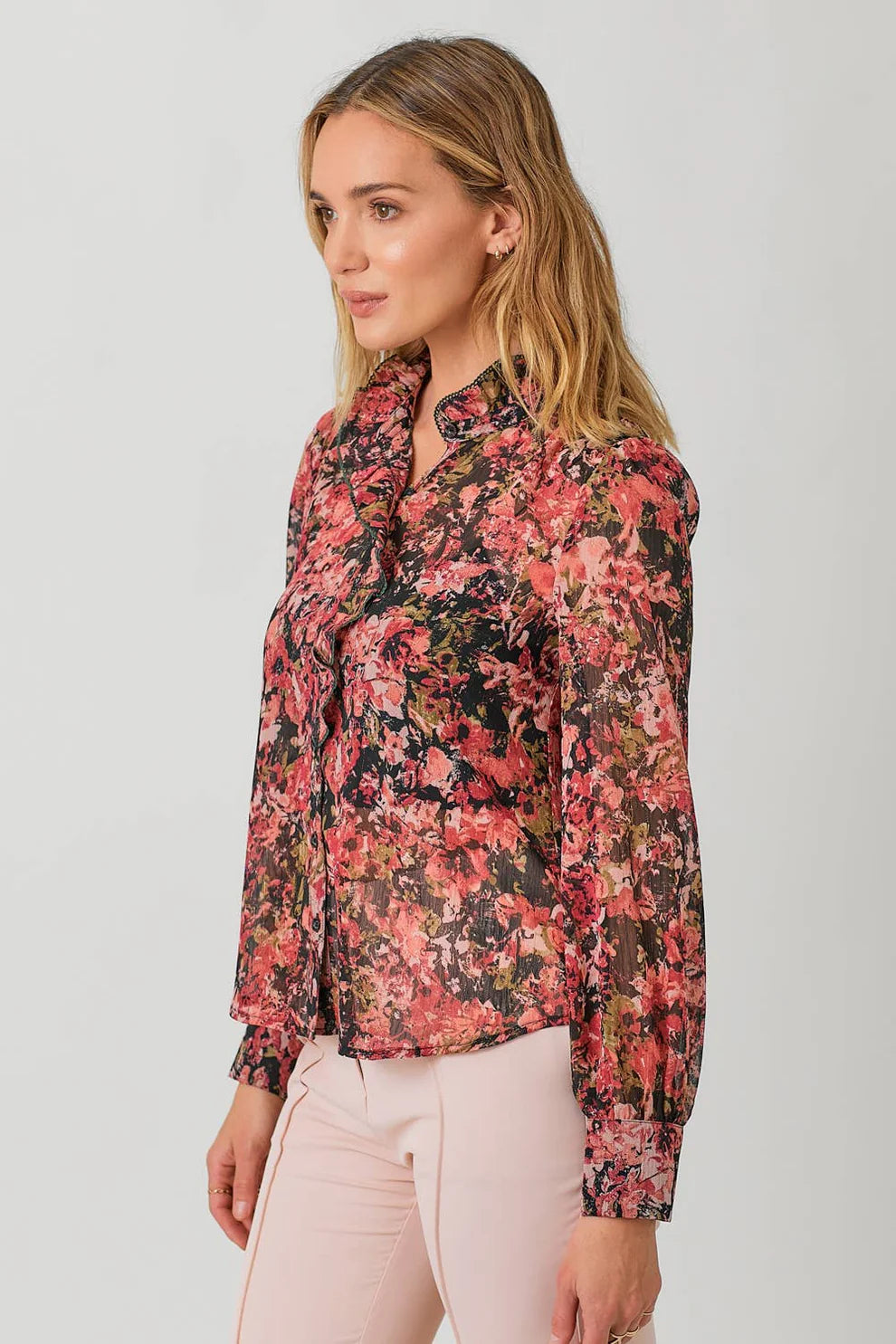 ROSIE CHIFFON RUFFLED BLOUSE