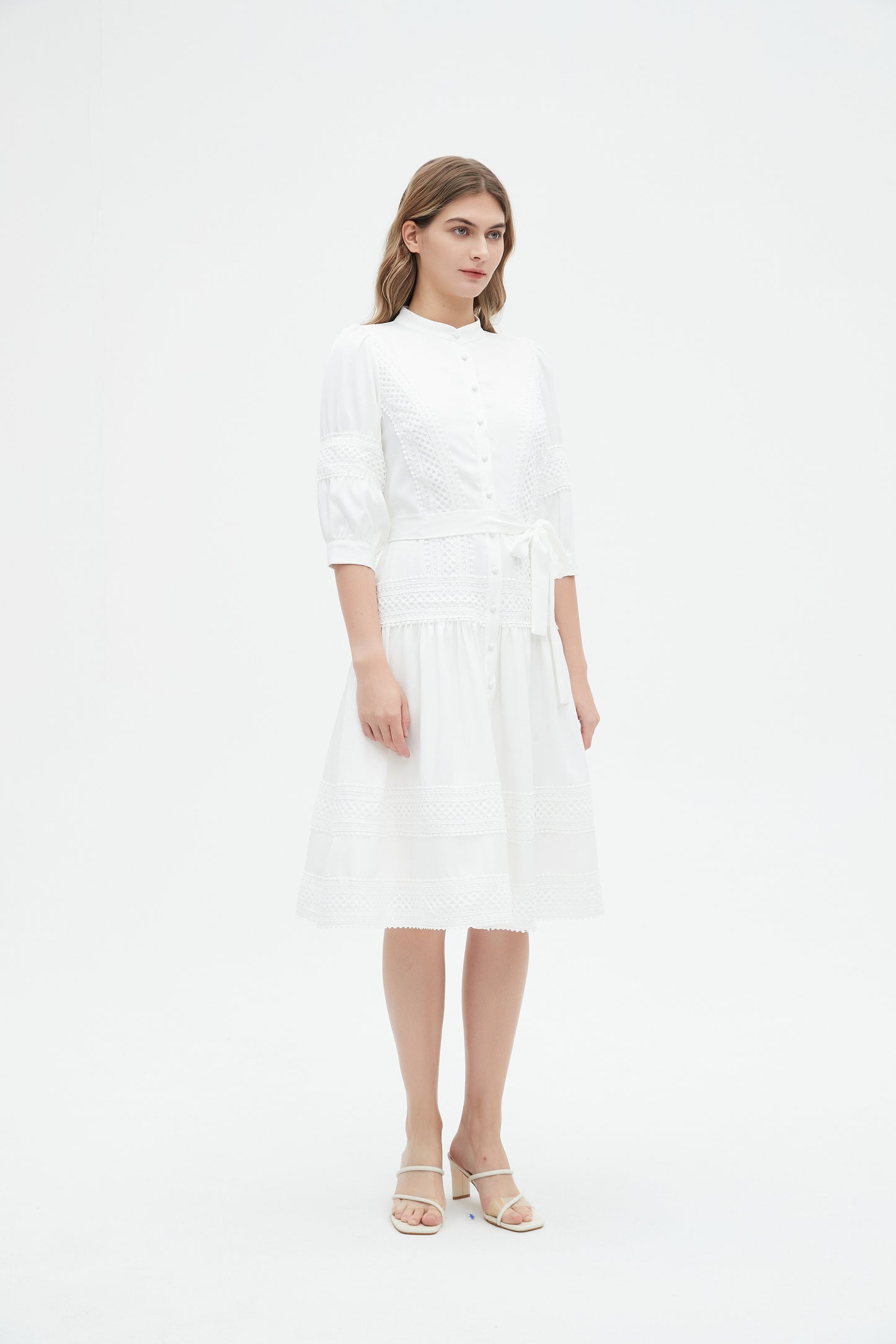 BLANCA LINEN & LACE DRESS byMM