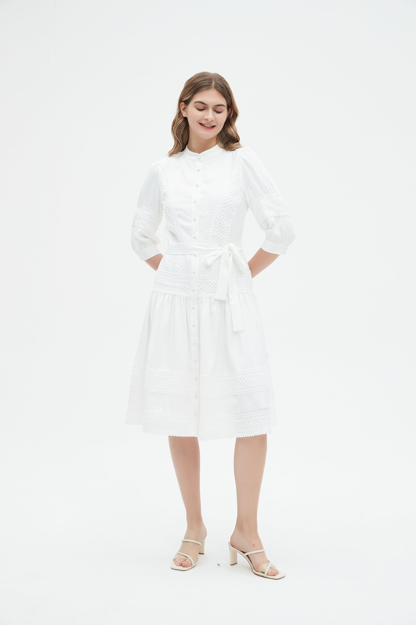 BLANCA LINEN & LACE DRESS byMM