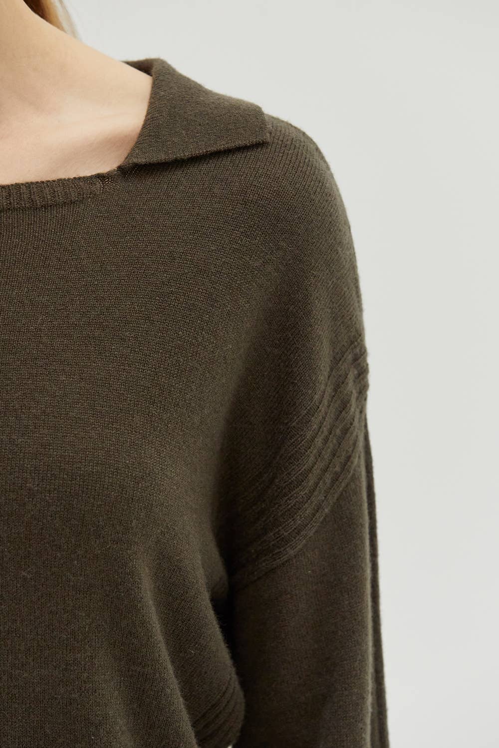 MALINE CASHMERE THIN KNIT OLIVE