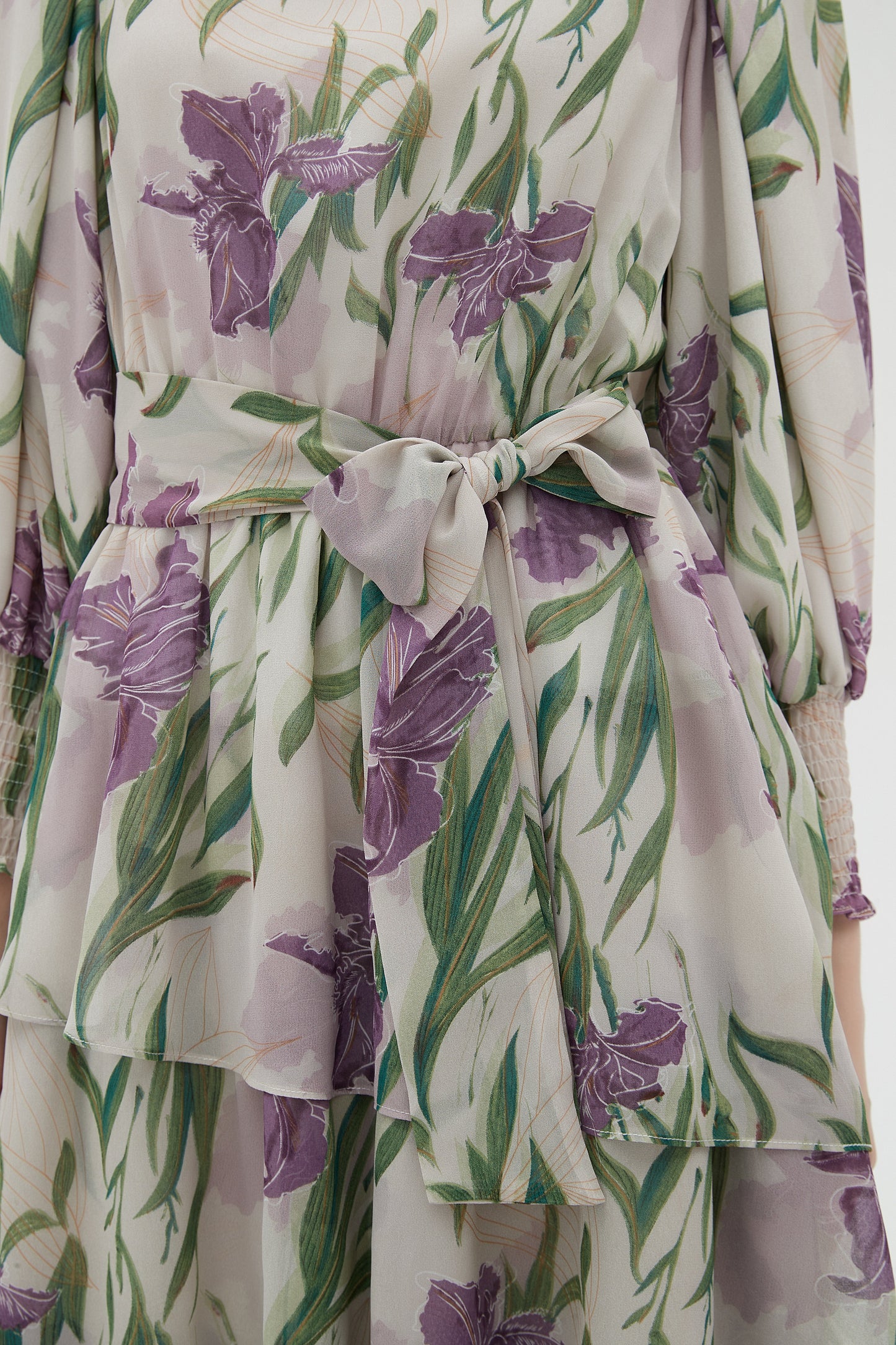 LAVENDER CHIFFON FLORAL DRESS