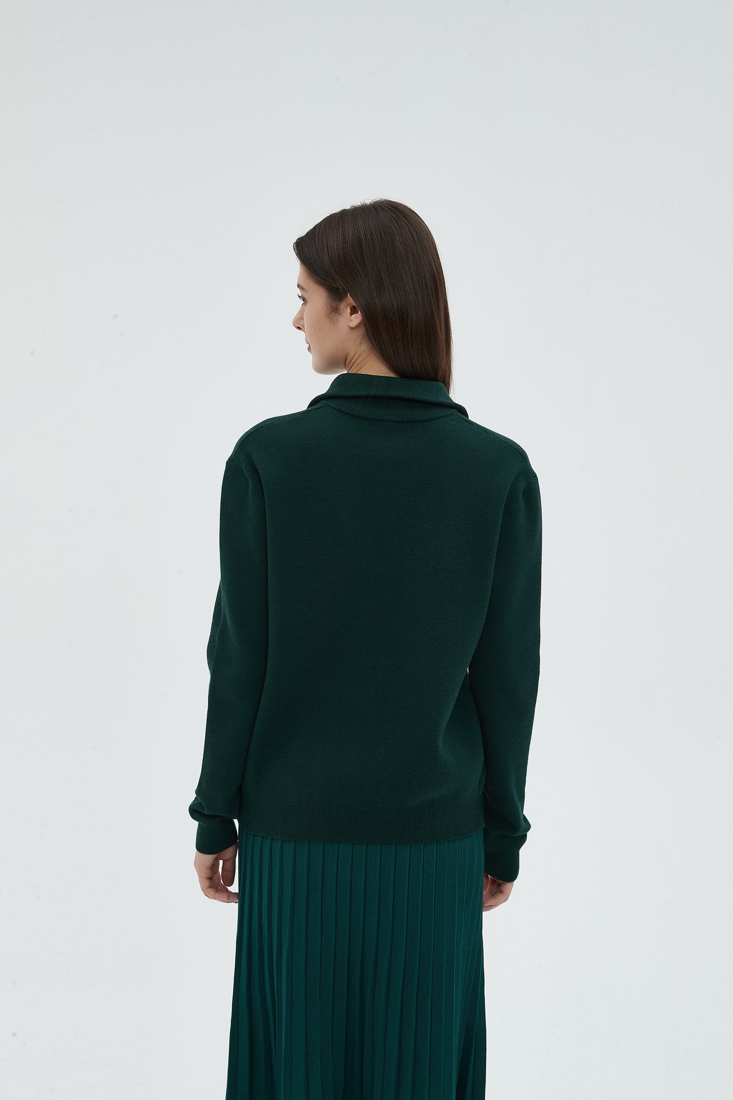 MM COZY ZIPPER COLLAR SWEATER - HUNTER GREEN