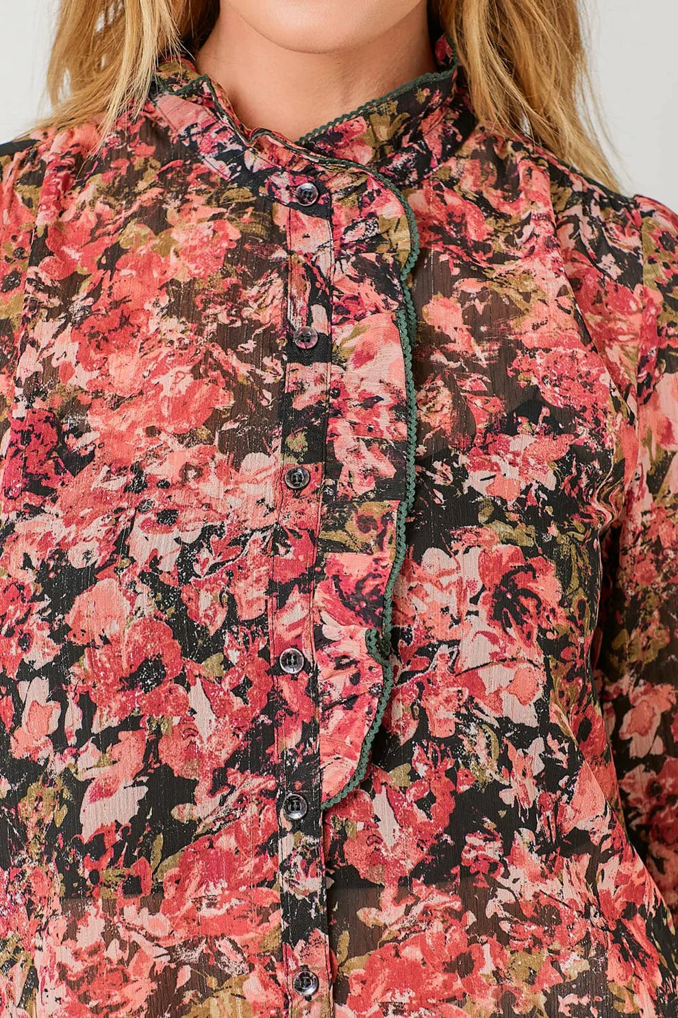 ROSIE CHIFFON RUFFLED BLOUSE