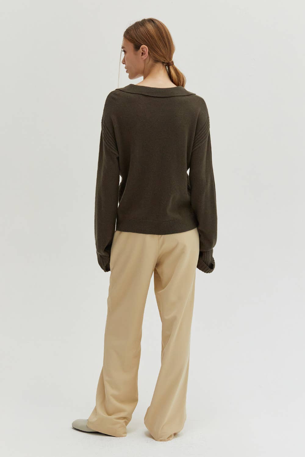 MALINE CASHMERE THIN KNIT OLIVE