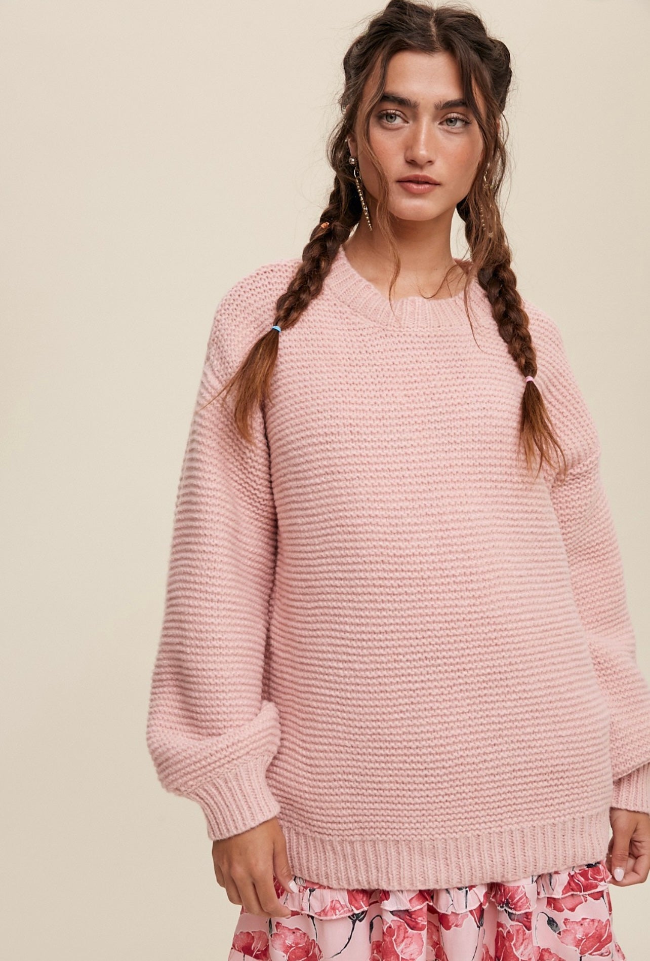 CHUNKY RIBBED KNIT SWEATER