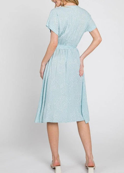 EASY BLUE LEOPARD DRESS