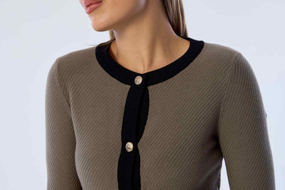 MM CLASSIQUE CARDIGAN - OLIVE GREEN