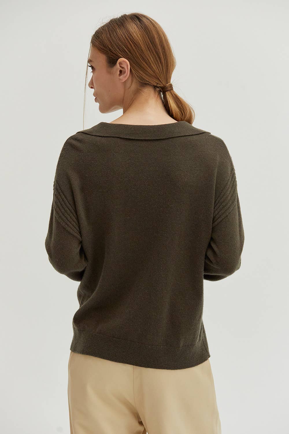 MALINE CASHMERE THIN KNIT OLIVE