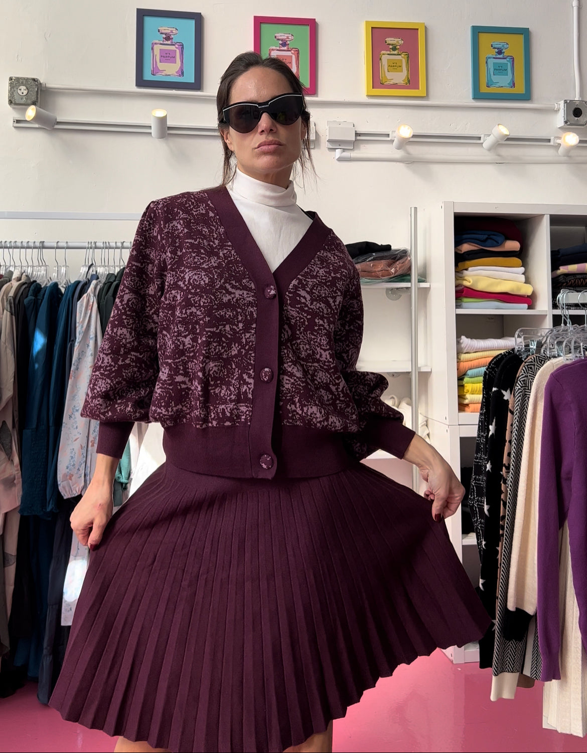 MM PLUM ROSE CARDI