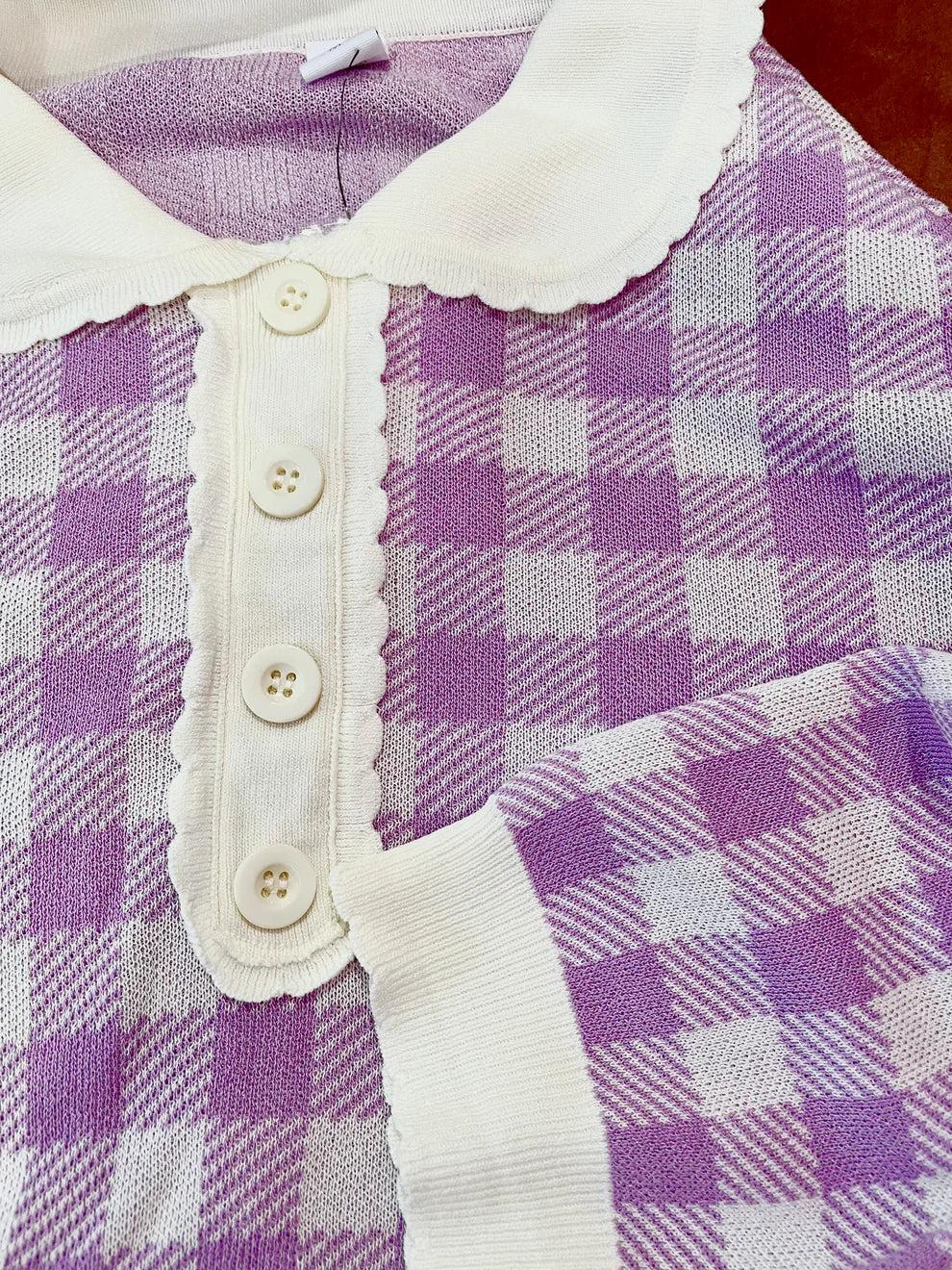 MM LIGHT KNIT POLO T : SUMMER CHECKERED