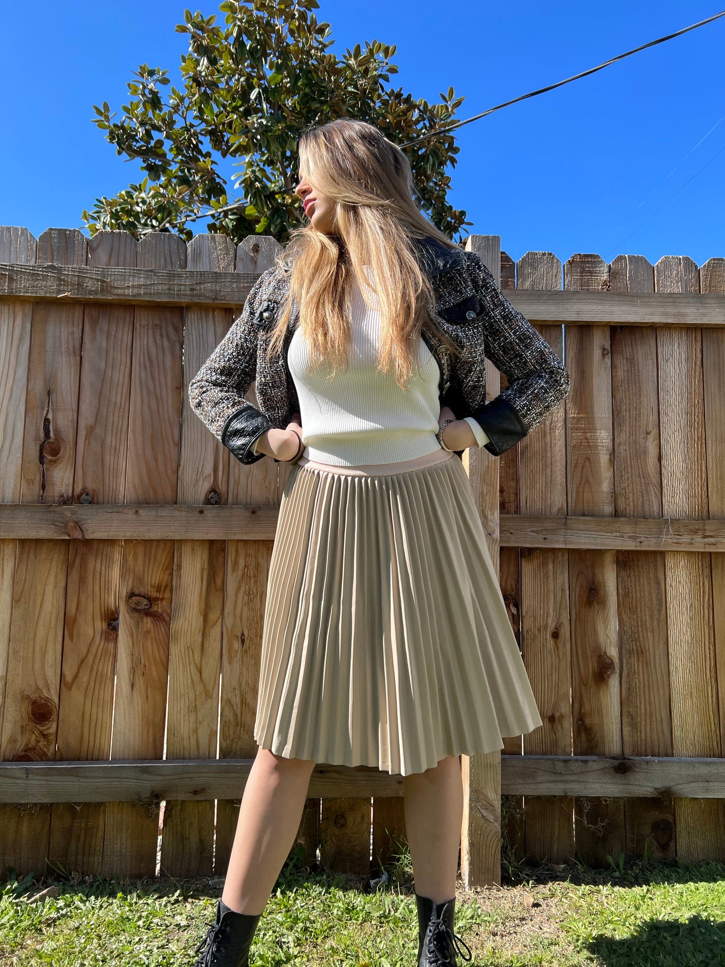 MM PLEATHER PLEATED SAND