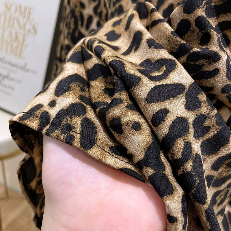 LEOPARD HIGH NECK BLOUSE