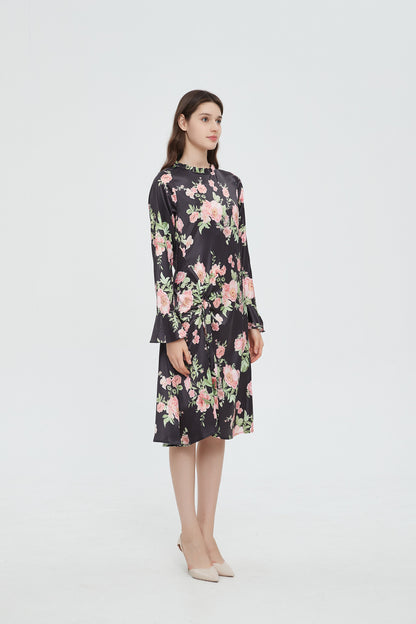 SUBTLE TIE RUCHED DRESS byMM - FLORAL