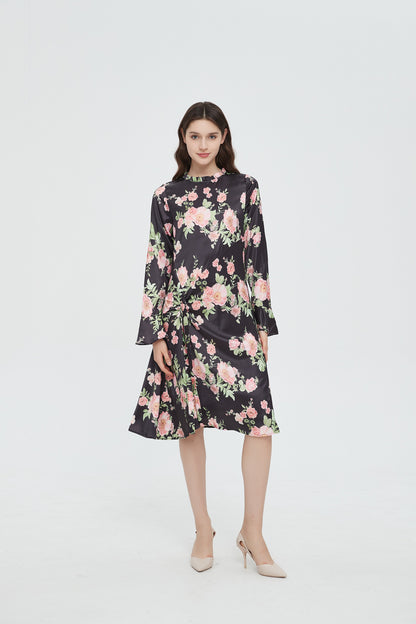 SUBTLE TIE RUCHED DRESS byMM - FLORAL