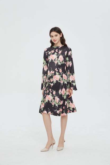 SUBTLE TIE RUCHED DRESS byMM - FLORAL