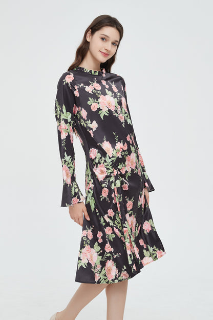 SUBTLE TIE RUCHED DRESS byMM - FLORAL