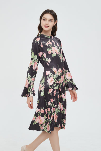 SUBTLE TIE RUCHED DRESS byMM - FLORAL