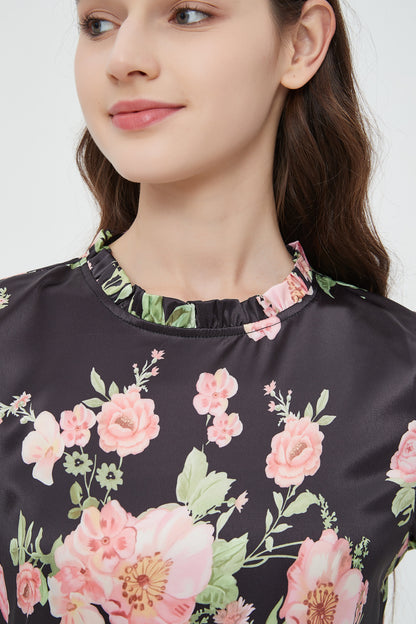 SUBTLE TIE RUCHED DRESS byMM - FLORAL