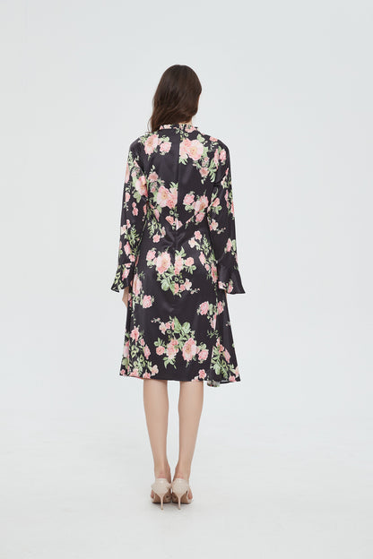 SUBTLE TIE RUCHED DRESS byMM - FLORAL