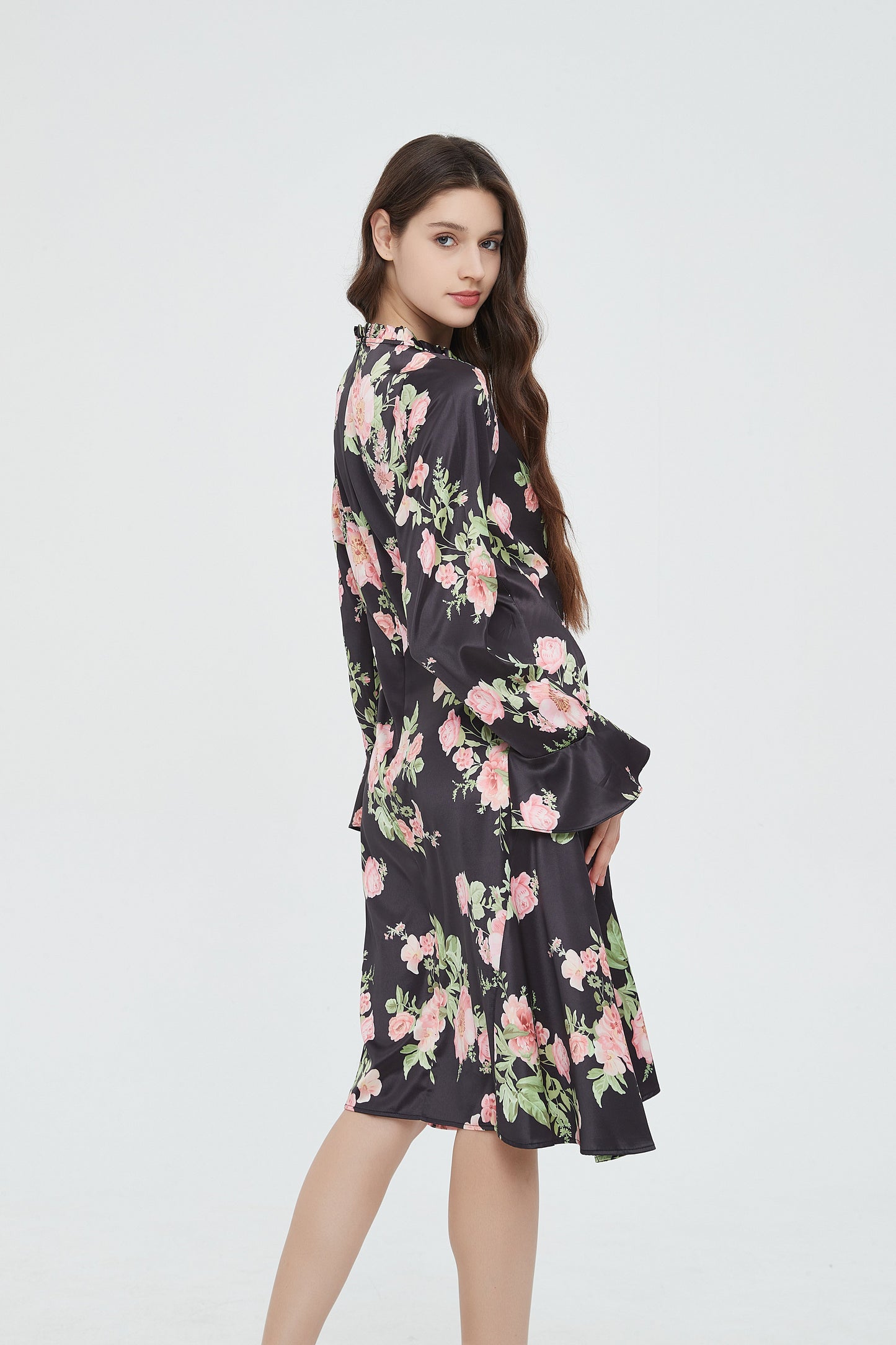 SUBTLE TIE RUCHED DRESS byMM - FLORAL