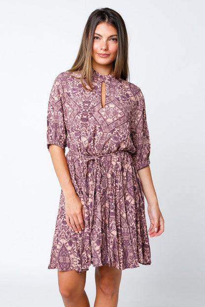 SHORT FLAREY BANDANA PRINT DRESS