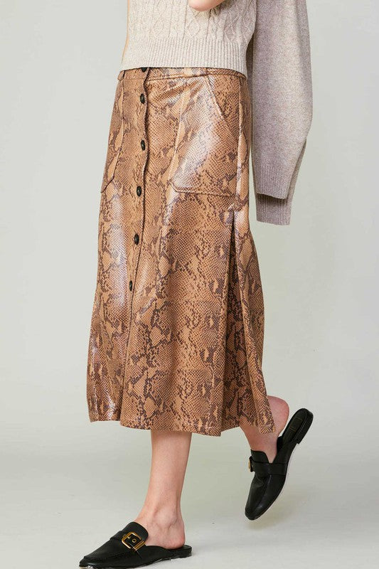 SNAKE PRINT SKIRT