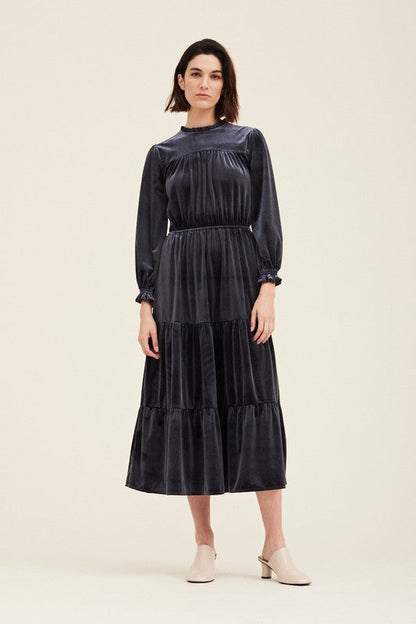 VELVET MIDI DRESS