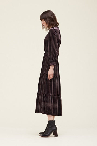 VELVET MIDI DRESS