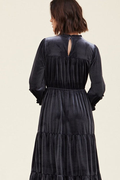 VELVET MIDI DRESS