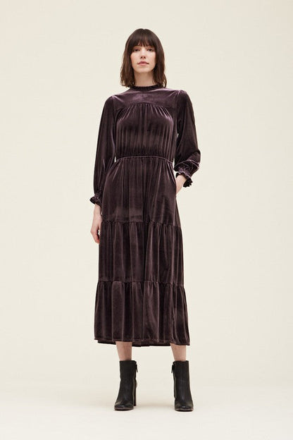 VELVET MIDI DRESS