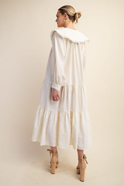 LINEN EMBROIDERY DRESS