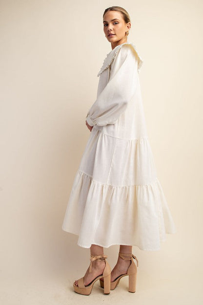 LINEN EMBROIDERY DRESS