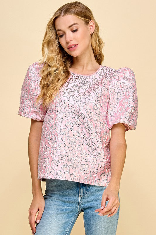 JAQUARD BOXY BLOUSE