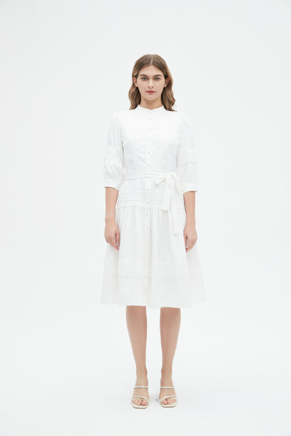 BLANCA LINEN & LACE DRESS byMM