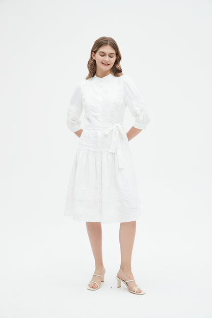 BLANCA LINEN & LACE DRESS byMM