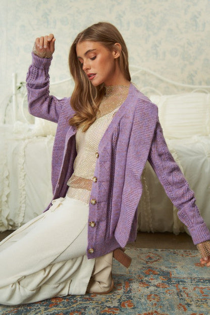 PURPLE PRETTY CARDI