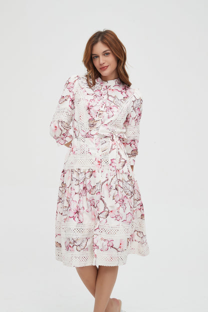 BELLAROSA FLORAL & LACE DRESS byMM