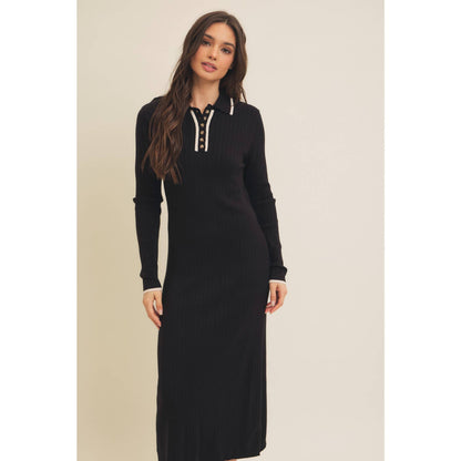 SUPER SOFT POLO SWEATER DRESS