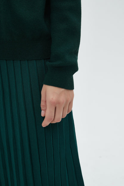 MM COZY ZIPPER COLLAR SWEATER - HUNTER GREEN