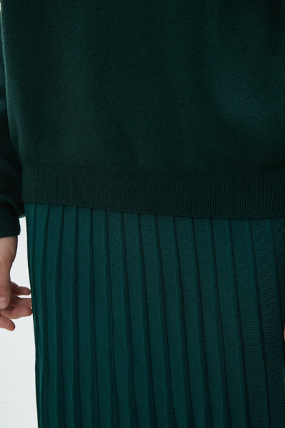 MM COZY ZIPPER COLLAR SWEATER - HUNTER GREEN