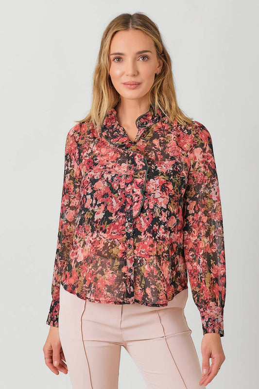 ROSIE CHIFFON RUFFLED BLOUSE