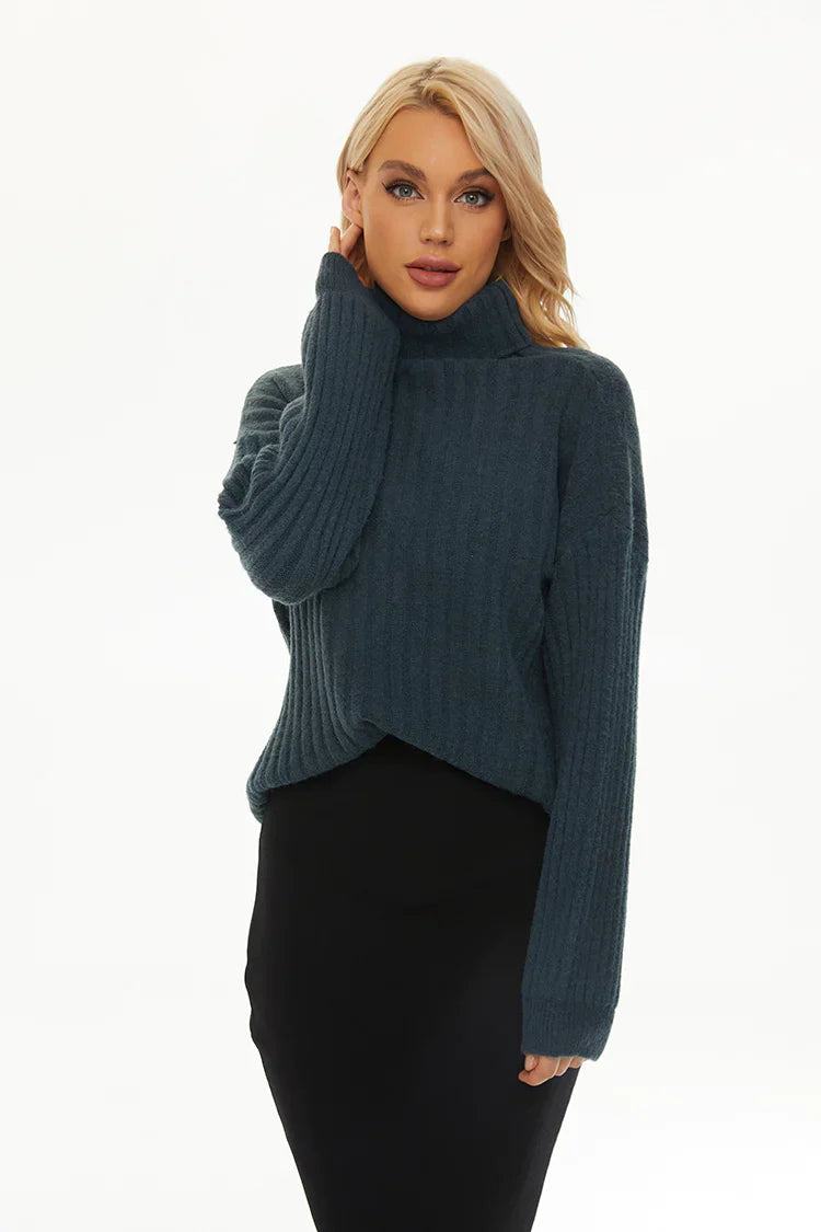 SOFT SLOUCH ROLL NECK SWEATER