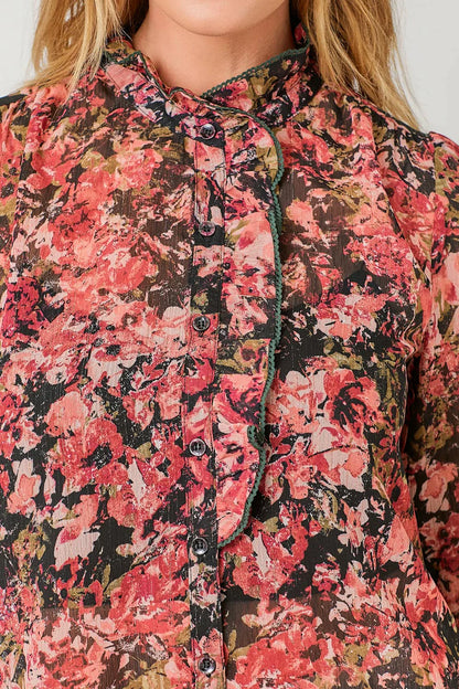 ROSIE CHIFFON RUFFLED BLOUSE